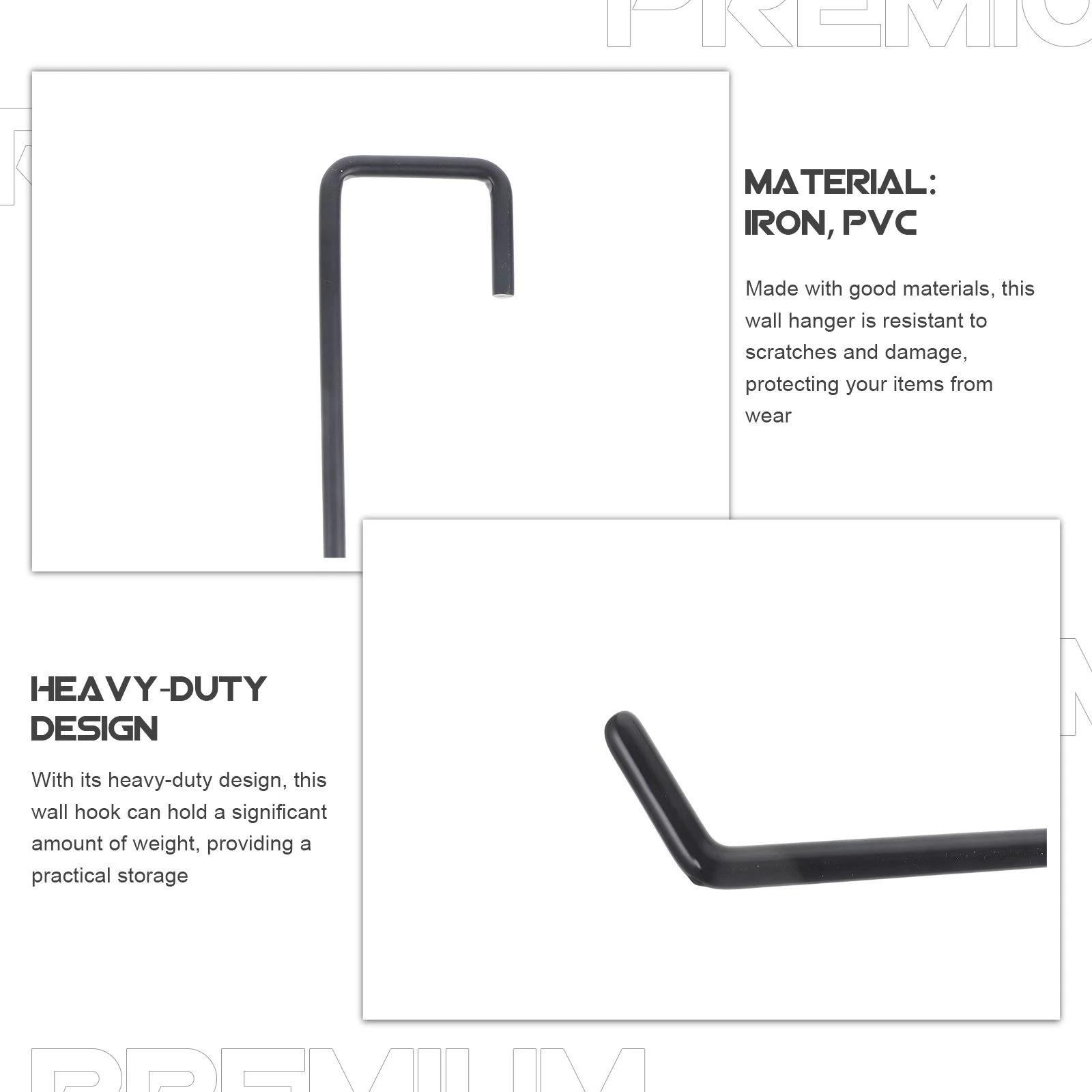 Organizers Garage Warehouse Garden Multi-purpose Nail-free Load-bearing Storage Hook Large 4pcs Black Slatwall Hooks Ladder