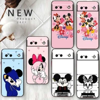minnie mickey mouse love for google pixel 7 6 pro 6a 5a 5 4 4a xl 5g shell soft silicone fundas coque capa black phone case