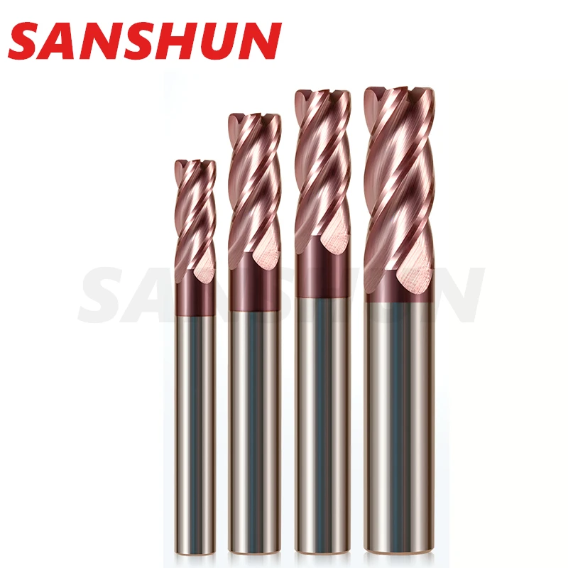 

HRC60 Corner Radius End Mill CNC R Bull Nose Milling Cutter Metal Router Tungsten Carbide Steel Tool R0.5 R1 4Flutes