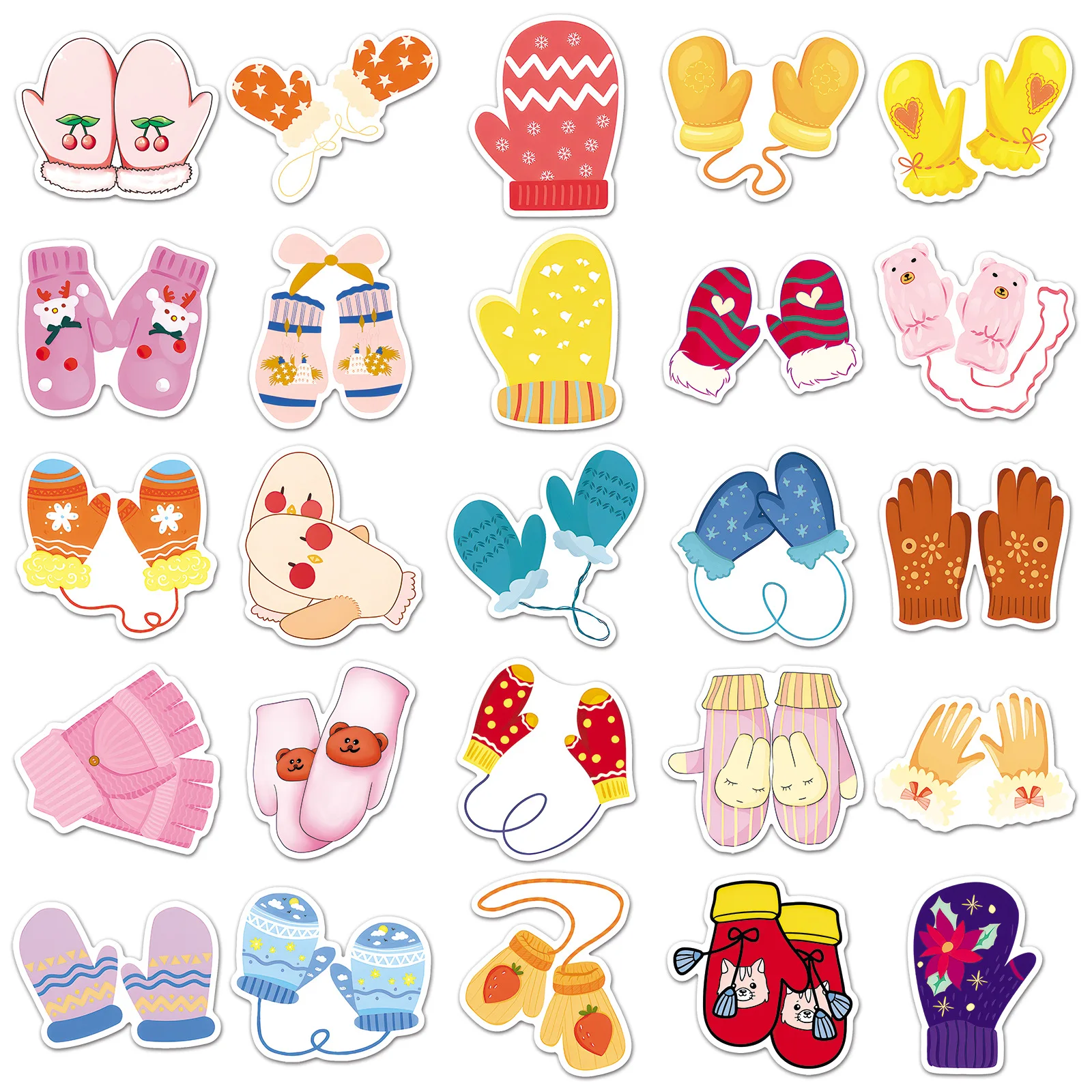10/30/50 шт. перчатки мультяшные наклейки зимние в стиле граффити теплое украшение