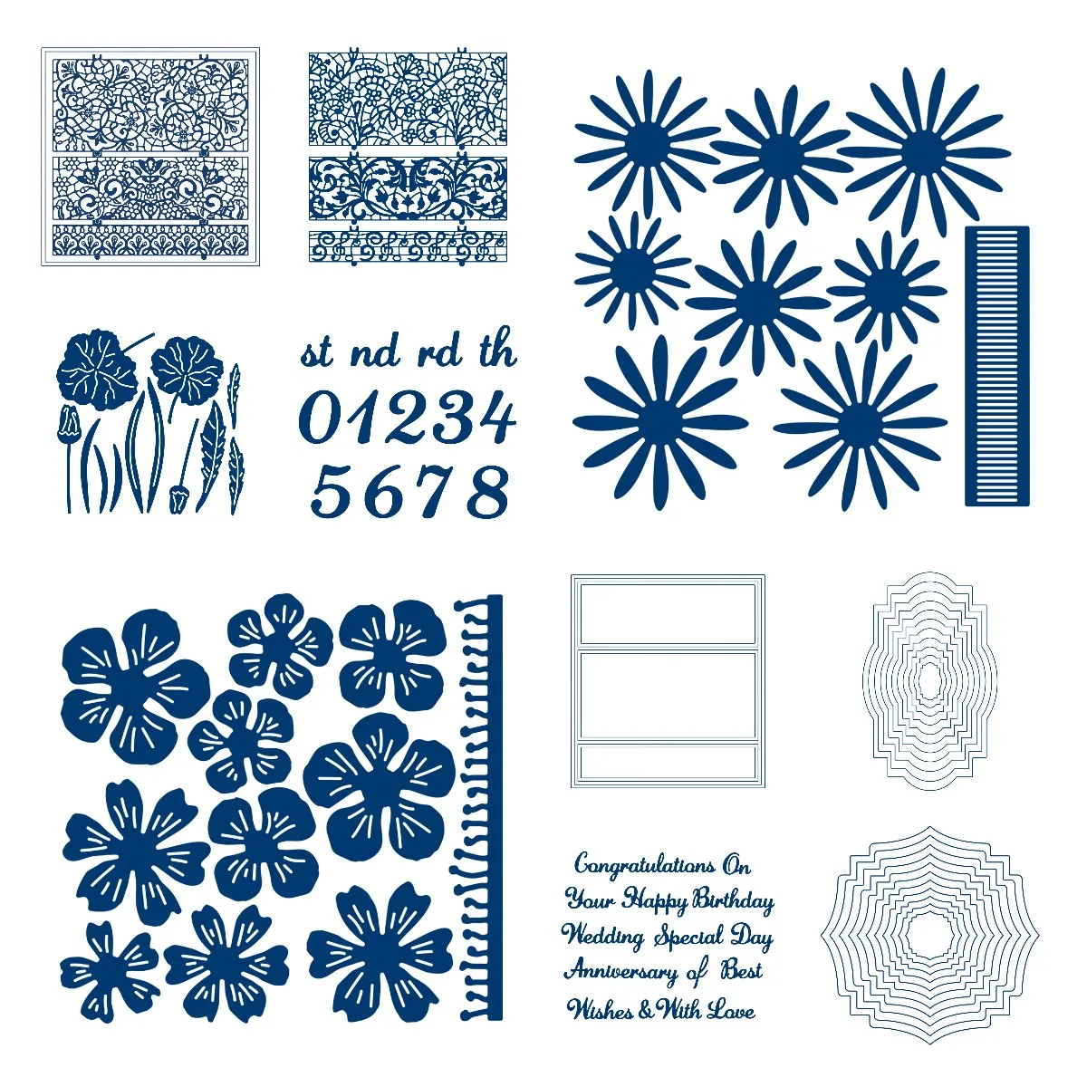 

Цветок цифровая буква 2023 новые металлические режущие штампы женское украшение трафарет тиснение шаблон Сделай Сам поздравительная открытка