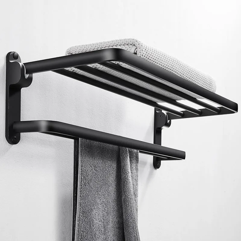 

Towel Racks Metal Aluminum Alloy Bathroom Rack Wall Hanging Type Nail Free Installation Waterproof Strong Bearing Simple Style