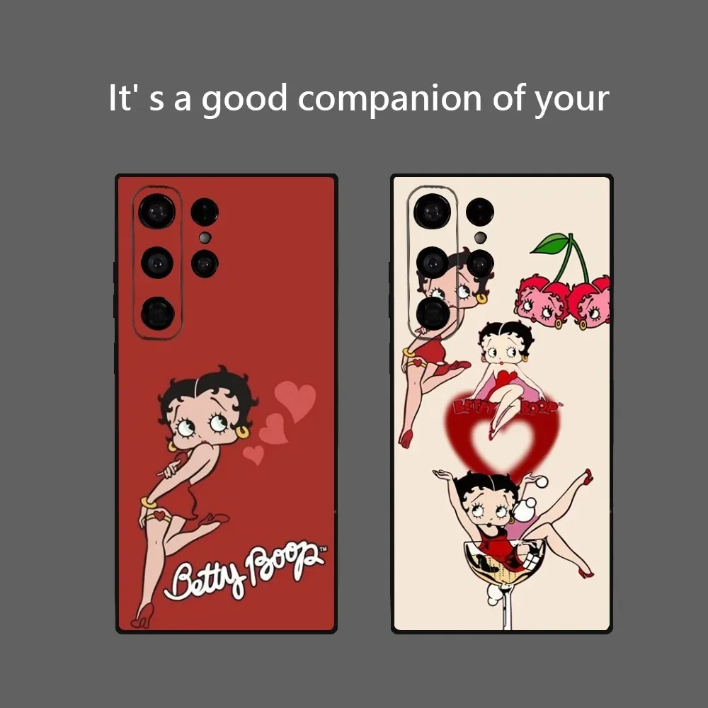 B-Betty-Y B-Boops-S Phone Case for Samsung Galaxy S24 Ultra S22 S23 S21 S20 5G Protective Soft Silicone TPU Funda