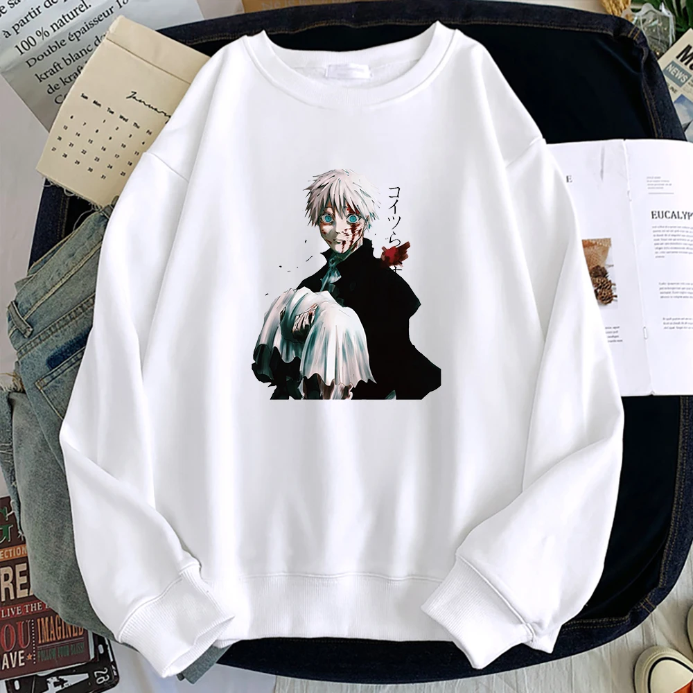 

Jujutsu Kaisen Funny Print Sweatshirts Spring 2022 Streetwear Unisex Pullover Mens Casual Loose Hoodies Manga Graphic Pullovers