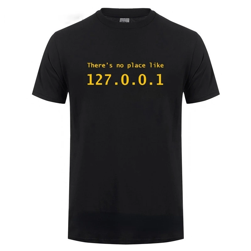 Männer Programmierer Geek T-Shirt Lustige IP-Adresse Tops Es gibt keinen Ort wie 127.0.0.1 Computer Comedy Tee Freund Geburtstagsgeschenk – Detail 5