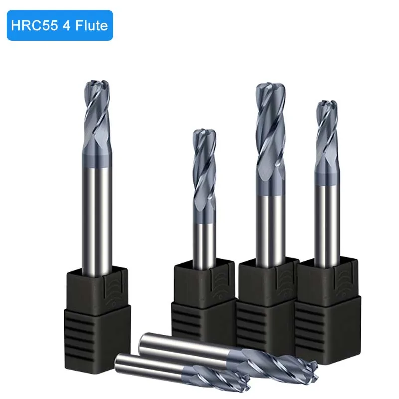 

1Pcs HRC55 4 Flutes Tungsten Carbide Steel Corner Radius End Mill CNC R Bullnose Cutter Spiral Tools metal Router