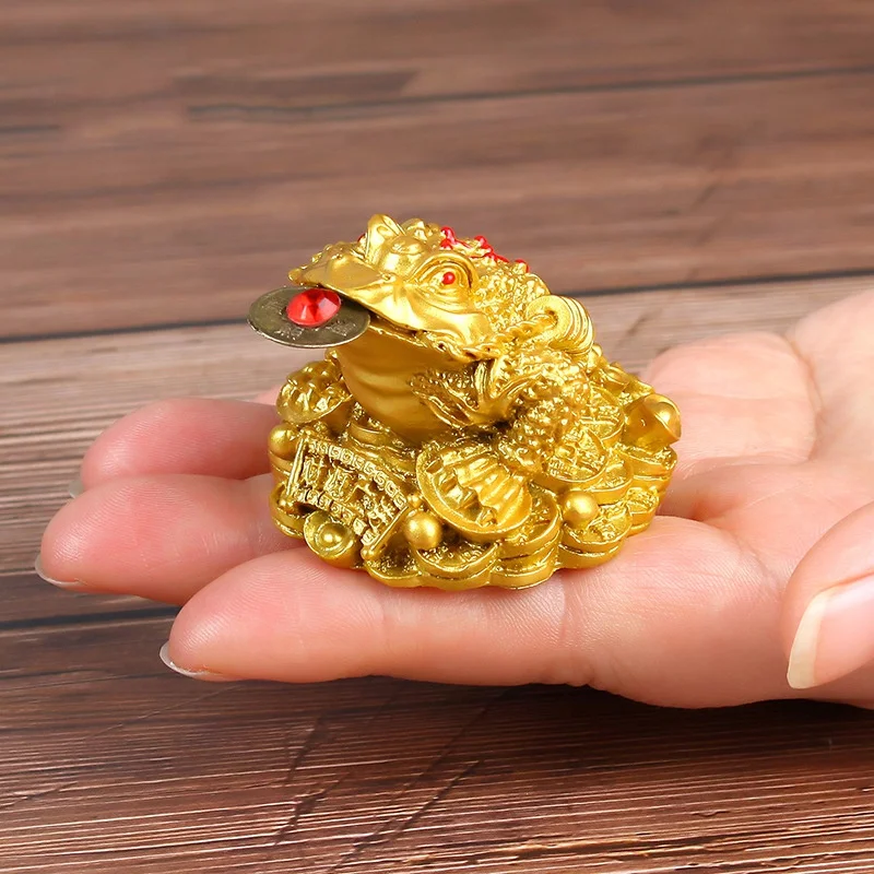 

Chinese Fortune Frog Prosperity Feng Shui Wealth Lucky Money Frog Toad Coin Home Office Decoration Gift