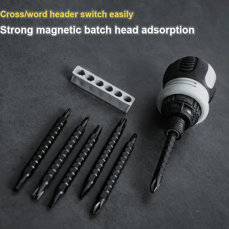 

Mini Ratchet Screwdriver Set Magnetic Dual-purpose Batch Head Telescopic Labor-Saving Screwdriver Hand Tool