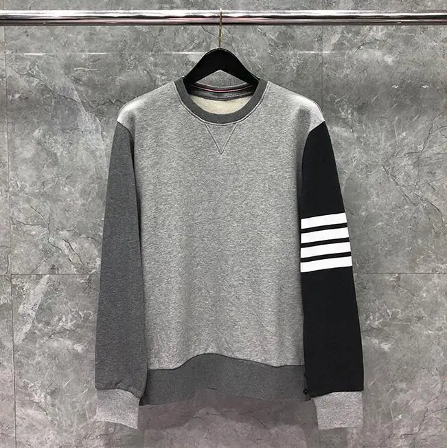 TB Sweatshirts Man Pullovers Men's Clothing Sweatshirts Men Women Patchwork Casual Sportswear Coat Striped Cotton