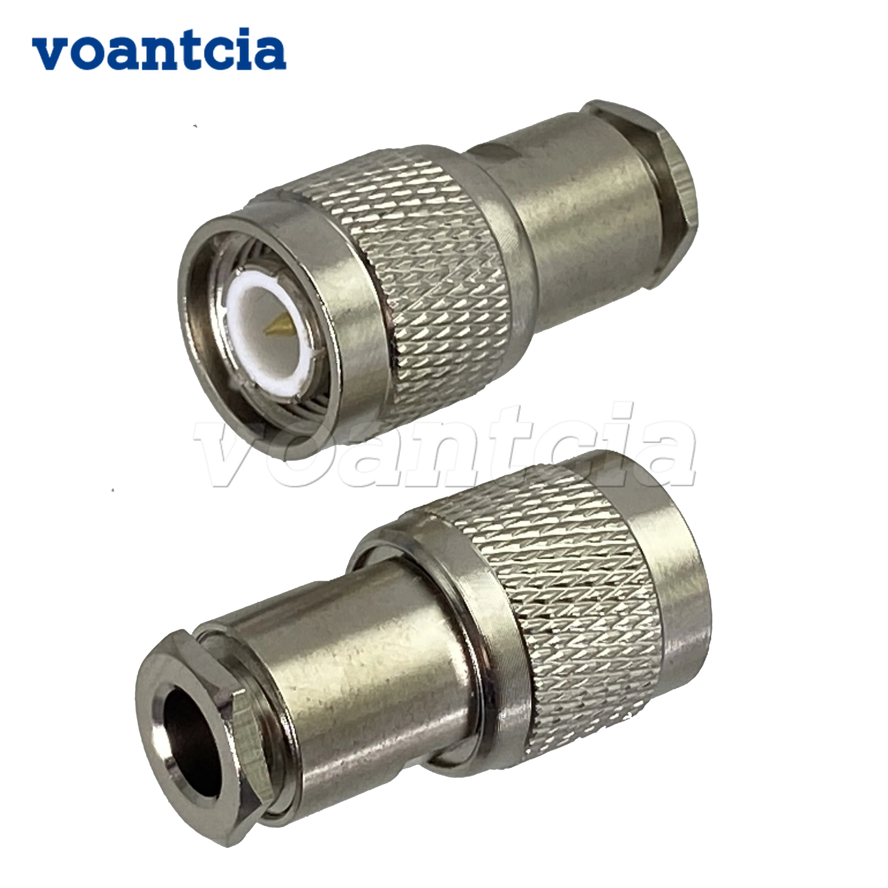 

10pcs TNC Male Plug Connector Clamp RG58 RG142 LMR195 RG400 Cable RF Coaxial Brass 50ohm Straight New