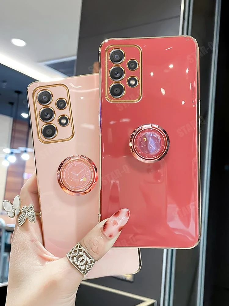 

Factory Direct Selling Ring Holder Case For Samsung Galaxy A53 A13 A23 A52 A32 A72 A73 A12 A51 A71 4G 5G Plating Square Silicone