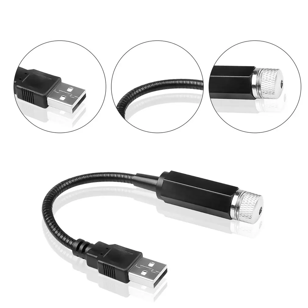 Новинка автомобильный светильник USB атмосфера на крыше Звездный проекционный