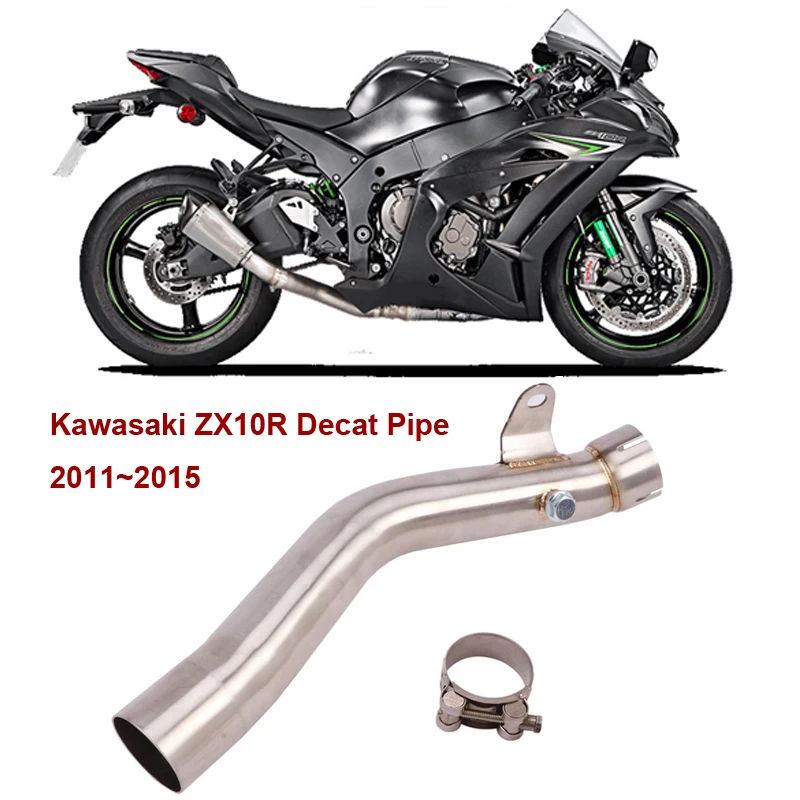 

Слипоны для Kawasaki ZX-10R ZX10R 2011 ~ 2015 Decat, выхлопная труба для мотоцикла, выхлопная труба для мотоцикла, Соединительная труба, оригинальный глушите...