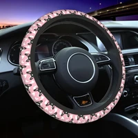 bulldog dog car steering wheel cover 38cm soft animal fashion car styling interior accessories