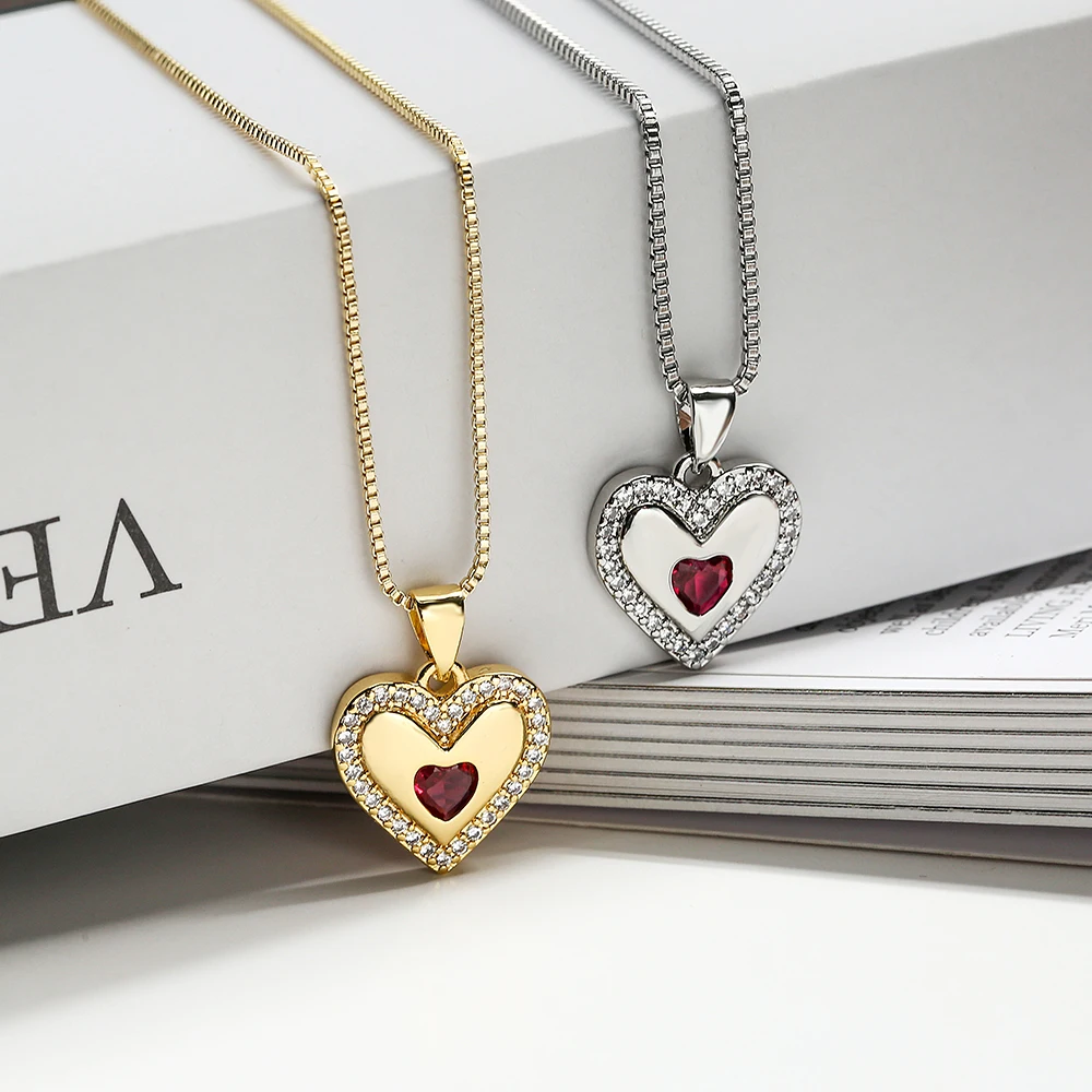 Роскошные ожерелья-подвески в форме сердца для женщин и девушек аксессуары из