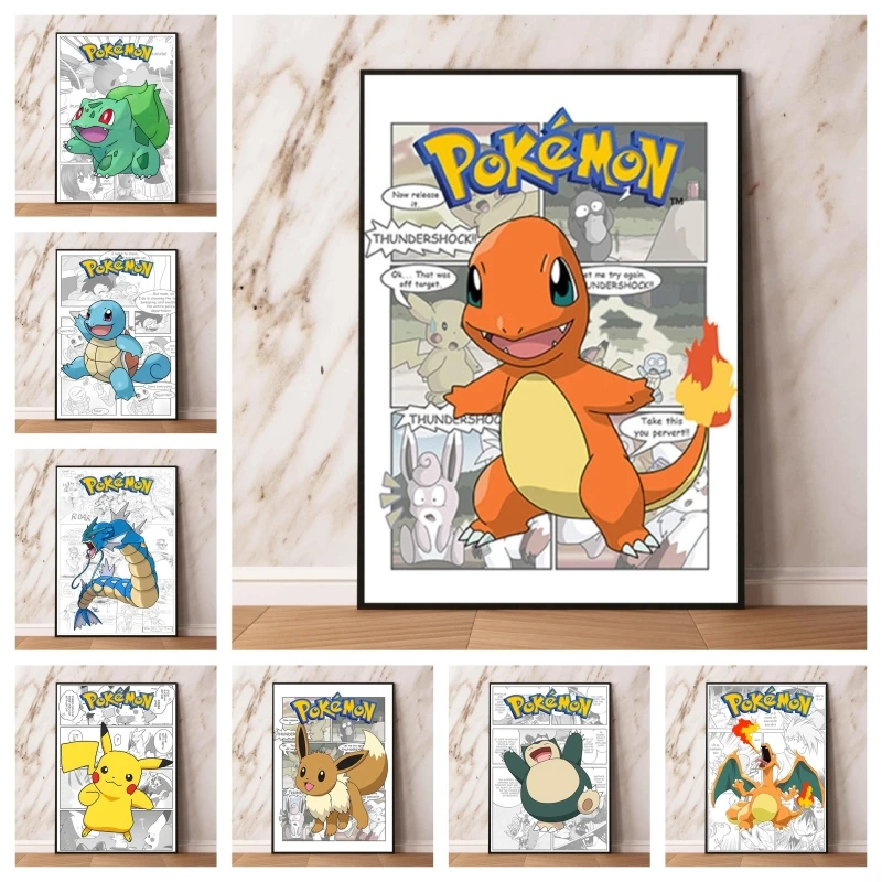 

Anime Character Pictures Pokemon Squirtle Aesthetic Poster Room Home Birthday Gifts Wall Decoration Modular Painting
