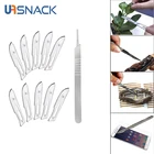 Нож из углеродистой стали хирургические Скальпели, лезвия и рукоятка, скальпель для самостоятельного ремонта печатных плат, нож для животных, ручные инструменты