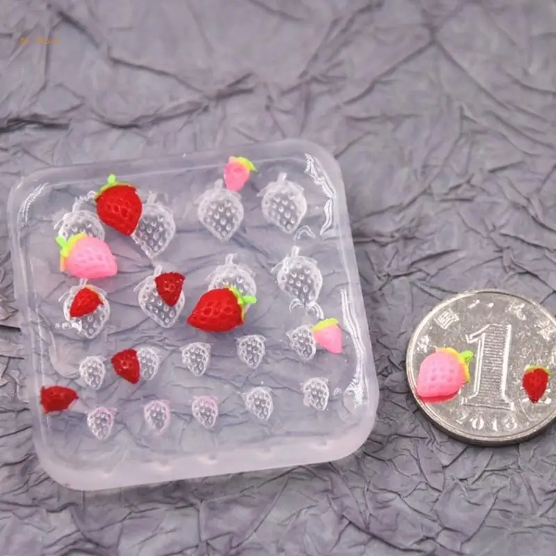 

3D клубничный орнамент силиконовая форма смола для DIY ремесленного ювелирного инструмента