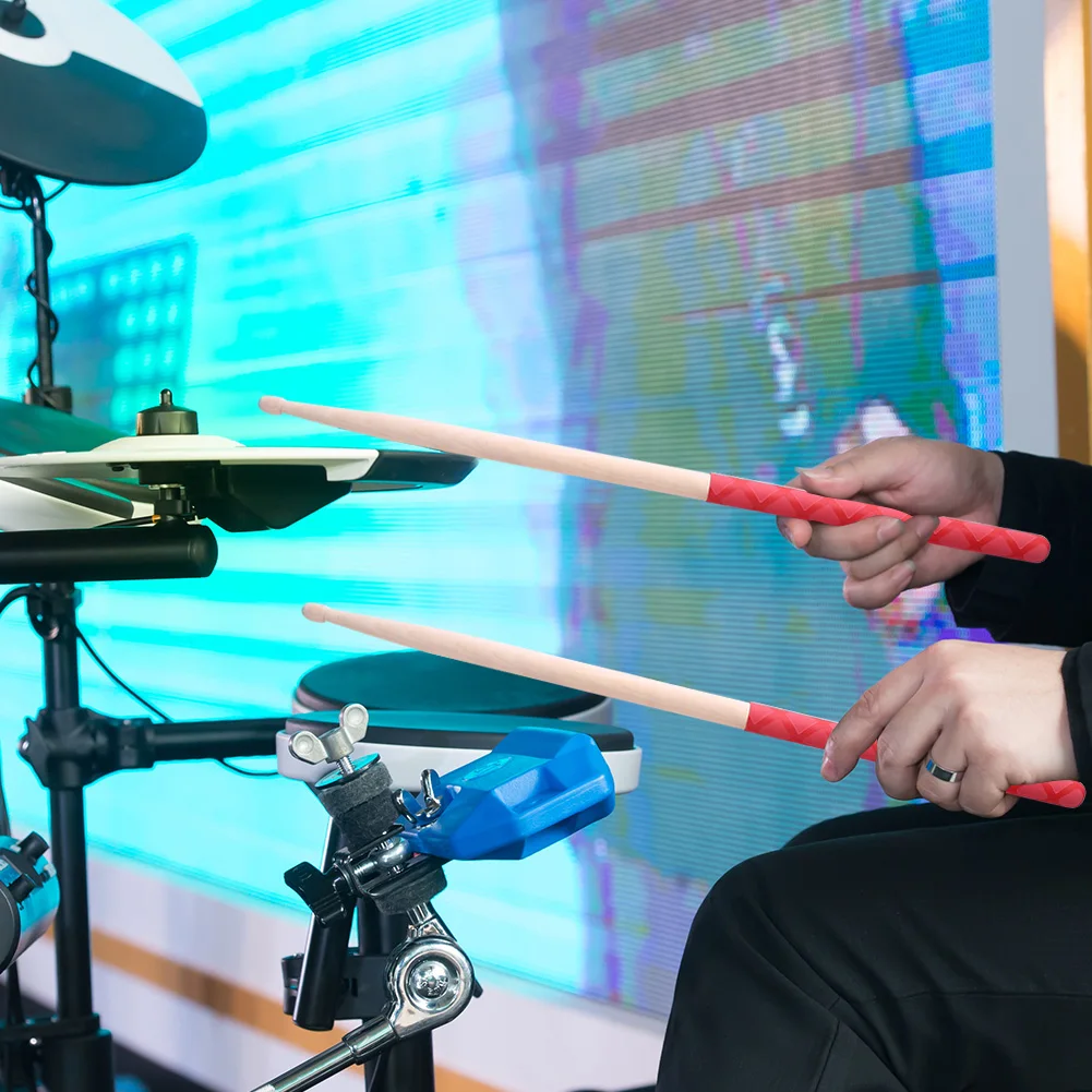 

2pcs Durable Drum Sticks Wear-resistant Anti-slip Pattern Adult Maple Wood Electronic Drumsticks Lightweight Stick