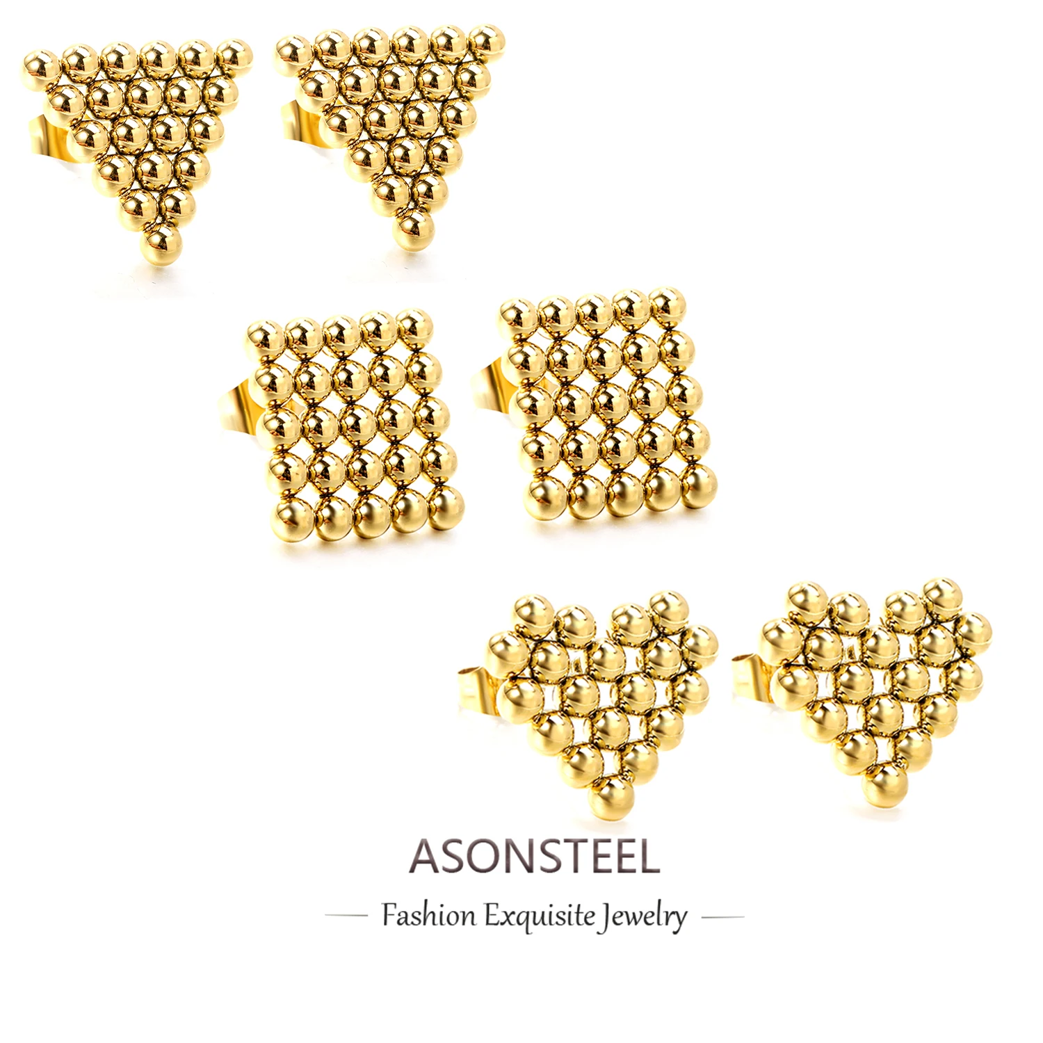 ASONSTEEL круглые серьги-гвоздики для пирсинга противоаллергические геометрические