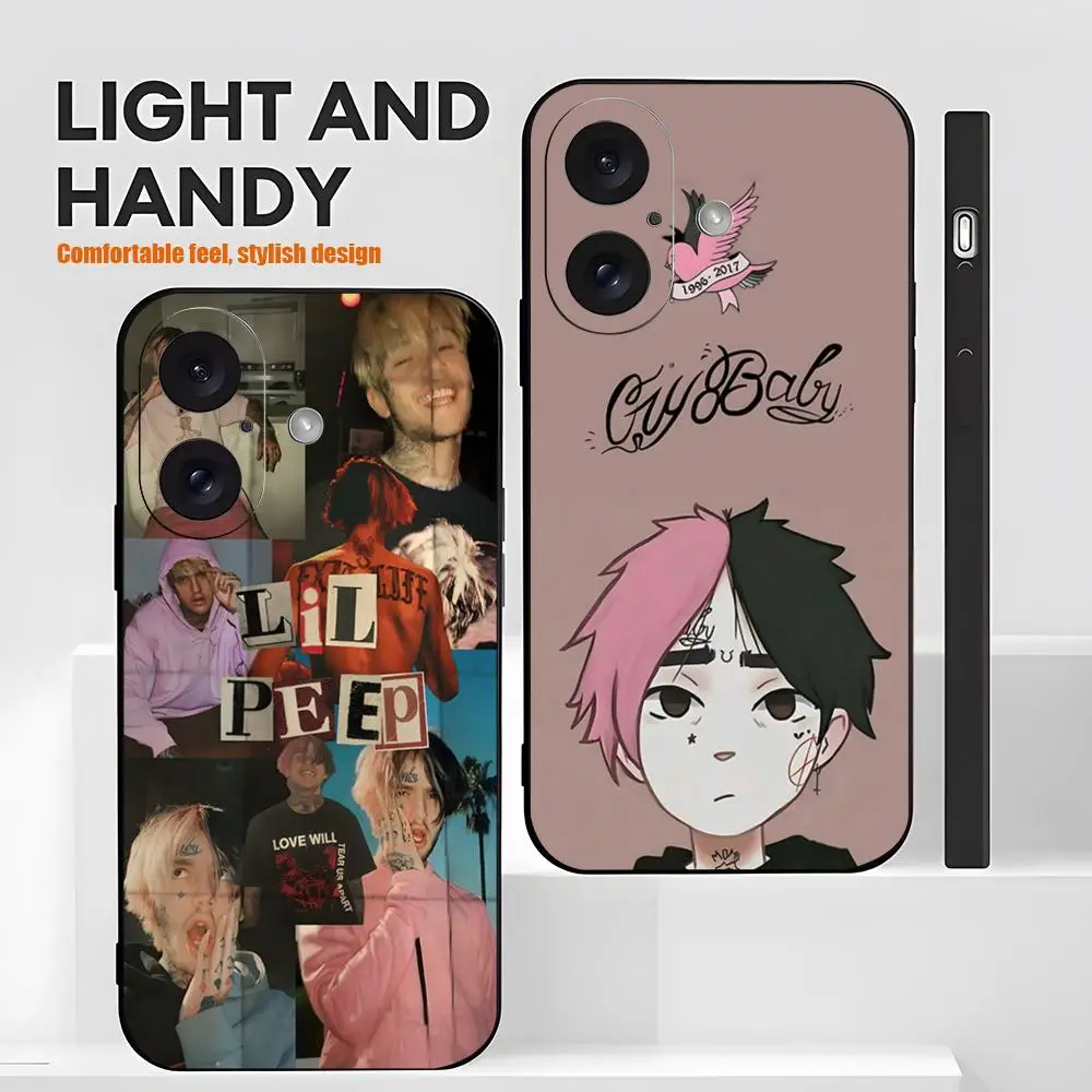Фото Чехол для телефона L-Lil Peep Famous Star Popular для iPhone 17 16 15 14 13 12 X XR XS 8 Plus Mini Pro Max, мягкий, черный, противоударный №2