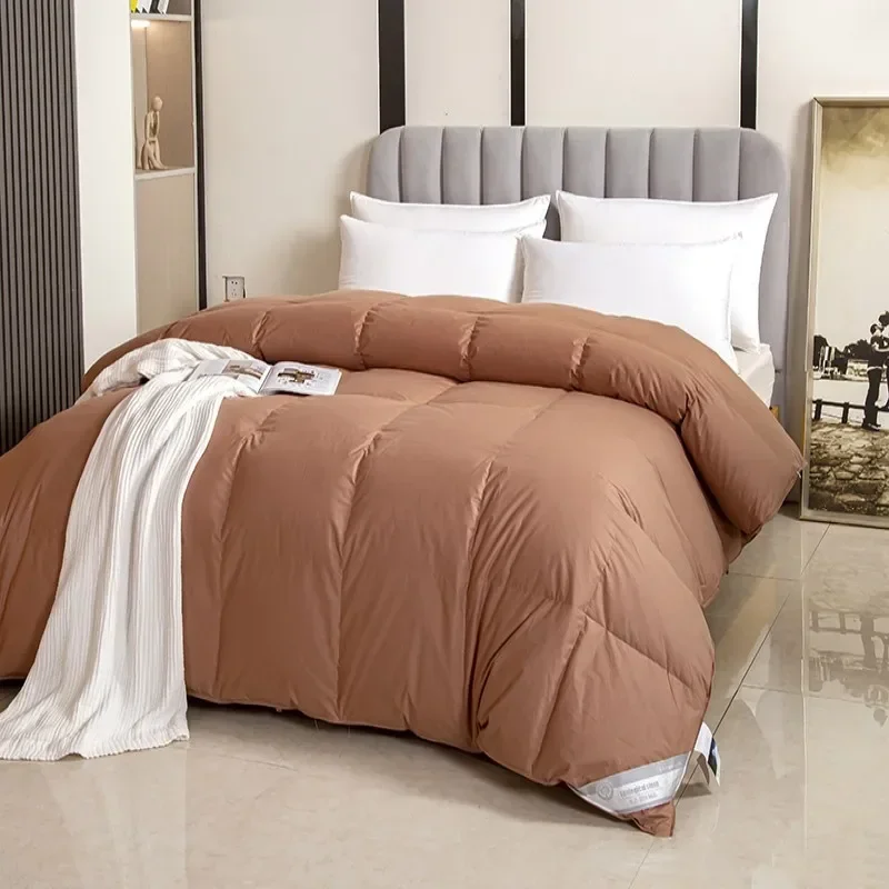 2024 новое хлопковое пуховое одеяло с плоской сеткой зимнее наполненное гусиным