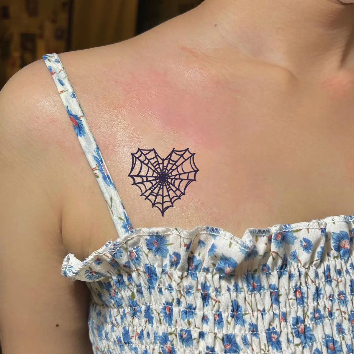 6 шт. временные татуировки в готическом стиле панк дизайн бабочки и пламени