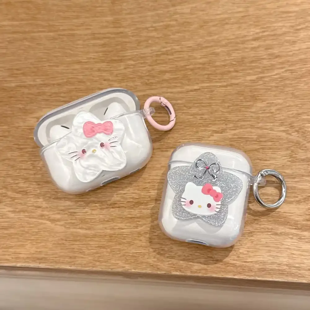 Защитный чехол для наушников с милым мультяшным аниме-ролем Hello Kitty AirPods 1 2 3 4 Pro 2rd