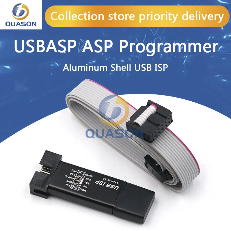 USB ISP USBISP USBASP ASP-программатор в алюминиевом корпусе для 51 ATMEL AVR WIN7 64 (случайный цвет)