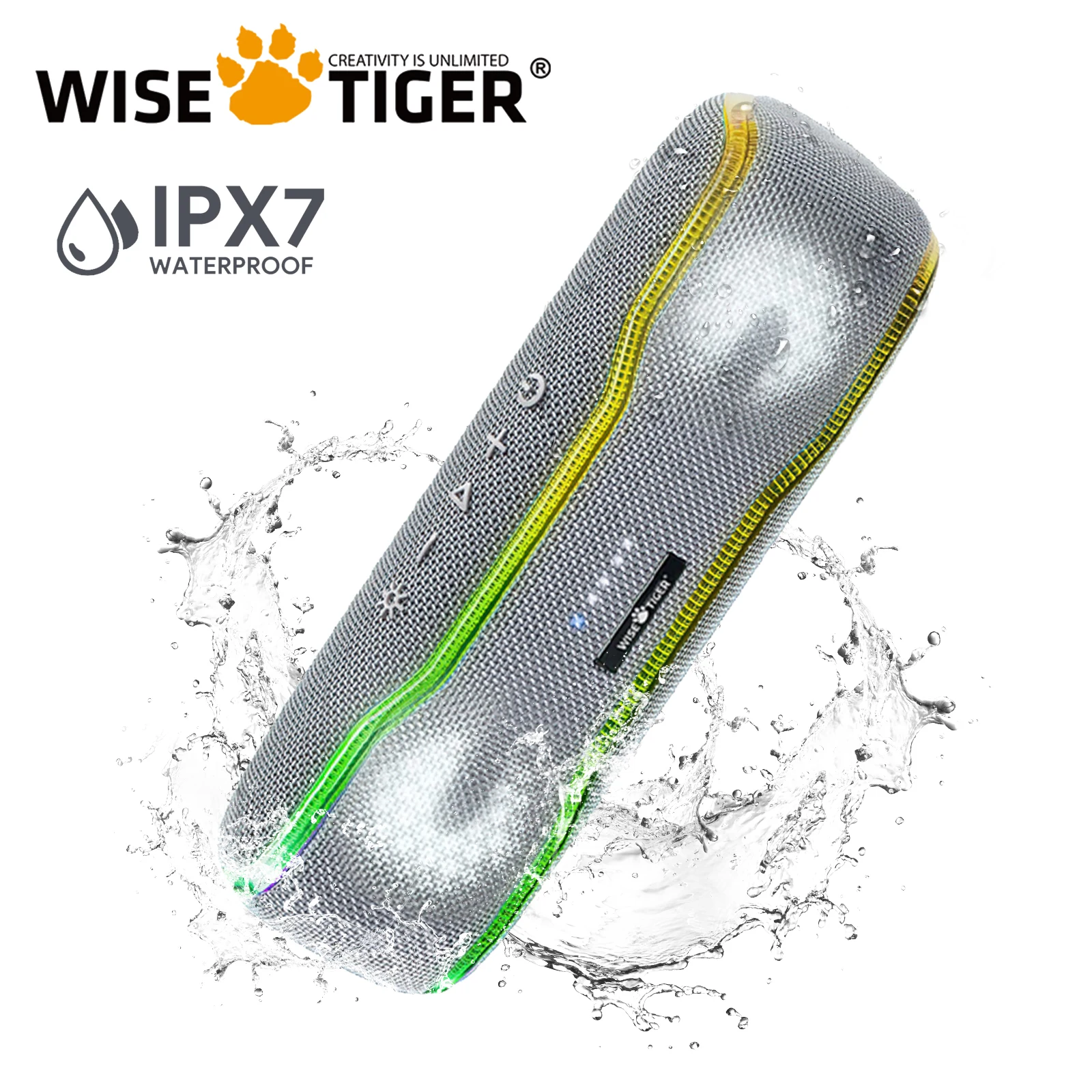 

WISETIGER Bluetooth Speaker 25W Wireless IPX7 Waterproof Speaker Camping Sound Box BT5.3 RGB Light Stereo Surround Loudspeaker