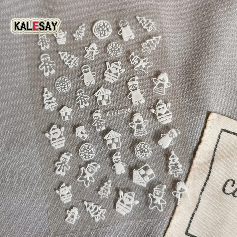 

Зимние рождественские украшения для ногтей 5D, наклейки с тиснением, подвески, снежинки, французский дизайн ногтей, Гель-лак, маникюрные наклейки