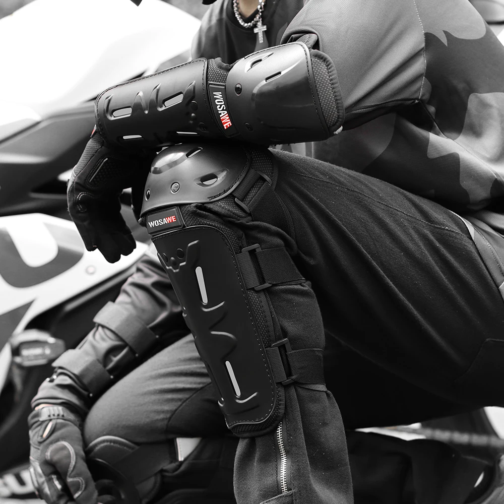 Защита WOSAWE для мотоциклистов гонок катания на коньках коленей голени защита