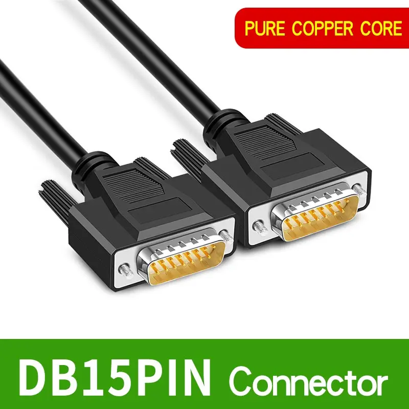 

Industrial Grade DB15 Cable Male to Male to Female 15-pin Data Extension Cord 2 Row 15 Pin Serial Parallel Port Shielded Wire