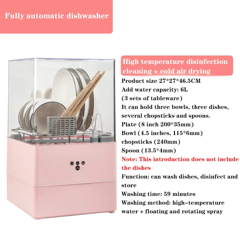 

XWJ-03A Automatic Household Dishwasher 220V/800W Desktop Smart Mini Disinfection Dryer Dish Storage Machine Washing Machine