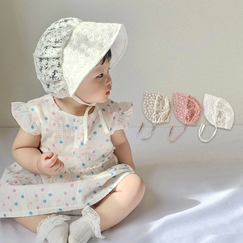 

Новая шляпа с кружевом для детской фотосъемки реквизит для девочек скандинавский винтажный рисунок для малышей цветок ретро детская крестинка