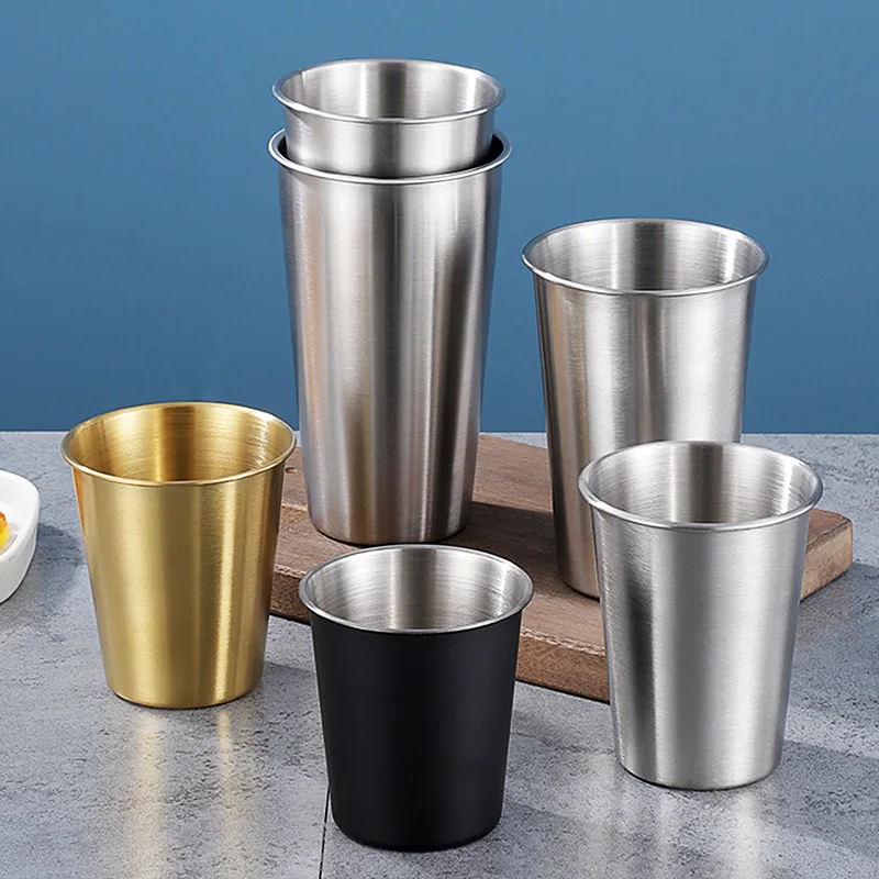 

Nordic Style 304 Stainless Steel Beer Mug Crimping Metal Coffee Milk Cup Reusable Tumbler Drinkware Personalized Gifts for Dad