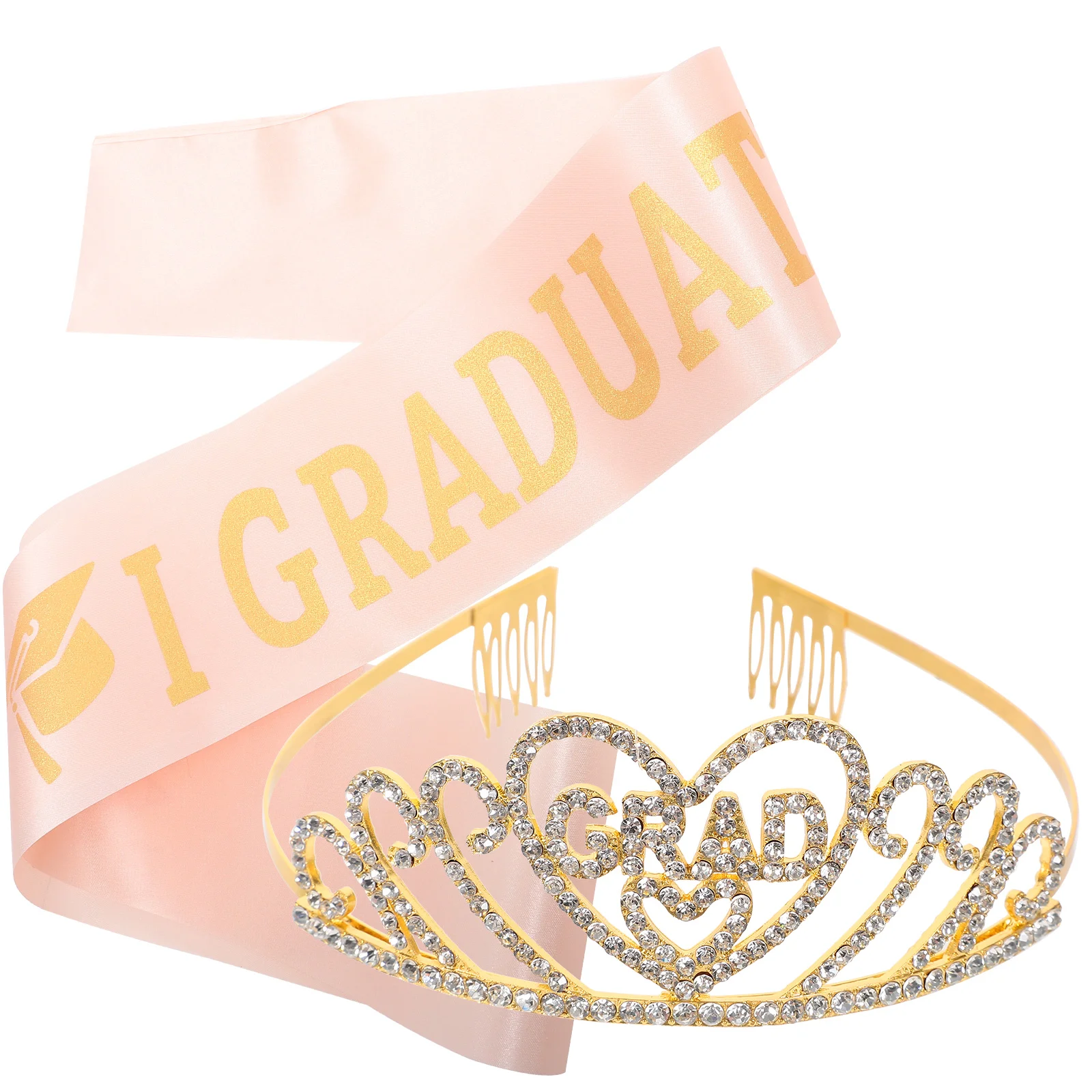 

Graduation Shoulder Straps Sashes Crown Rose Gold Bachelor Graduated Hair Decor Cloth Party Supplies Student