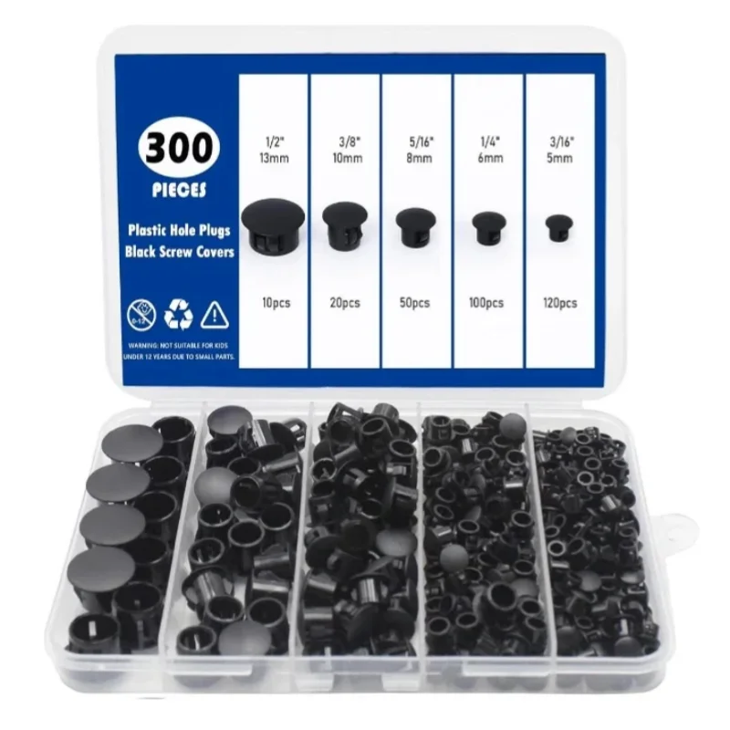 

Пластиковые заглушки для отверстий Black Plastic Hole Plugs разных размеров