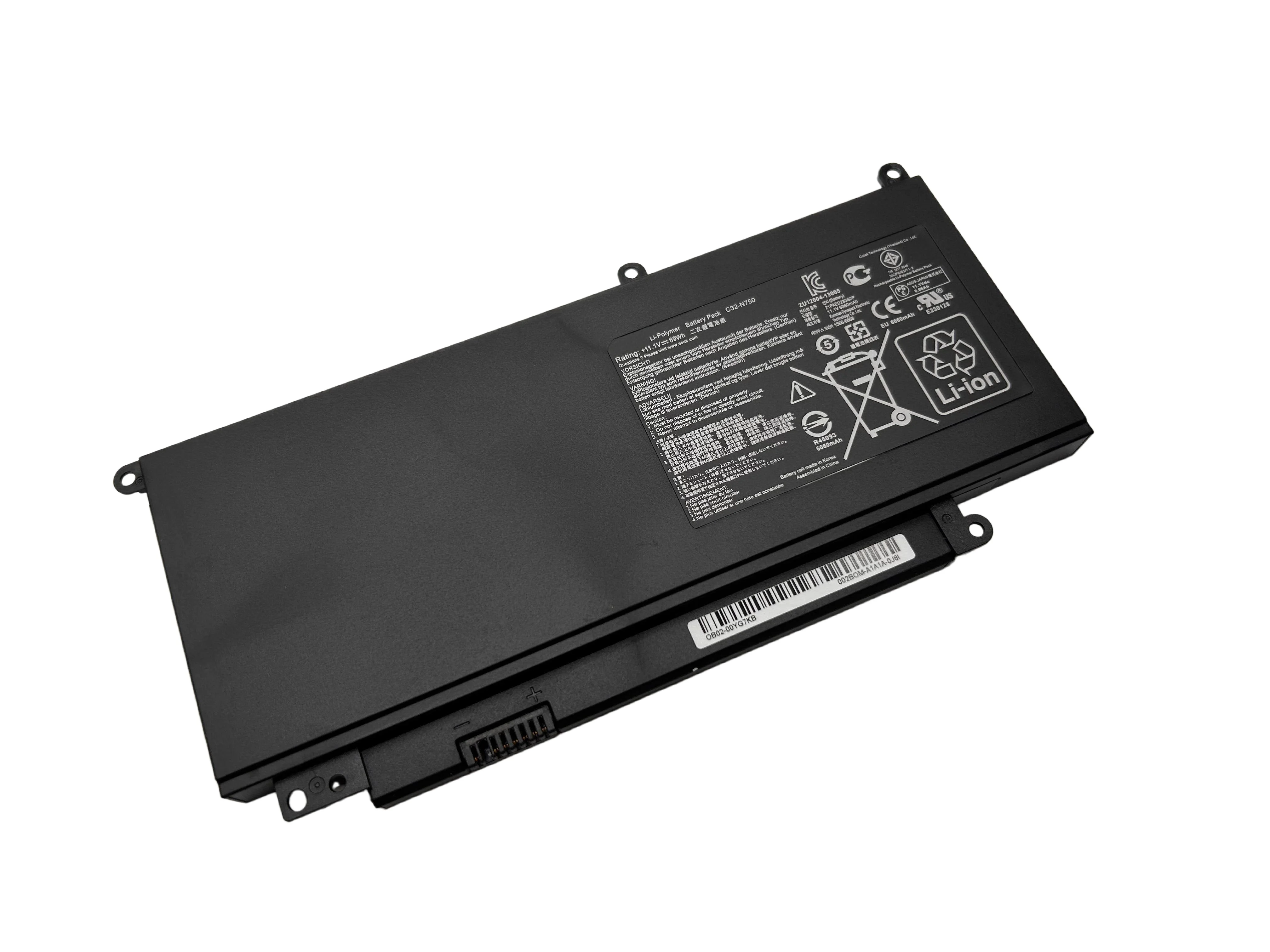 Фото Новая батарея для ноутбука C32-N750 11.1V 69Wh для Asus R750JV R750JK N750 N750J N750JK N750JV Series 0B200-00400000 0B02-00YG7KB №2