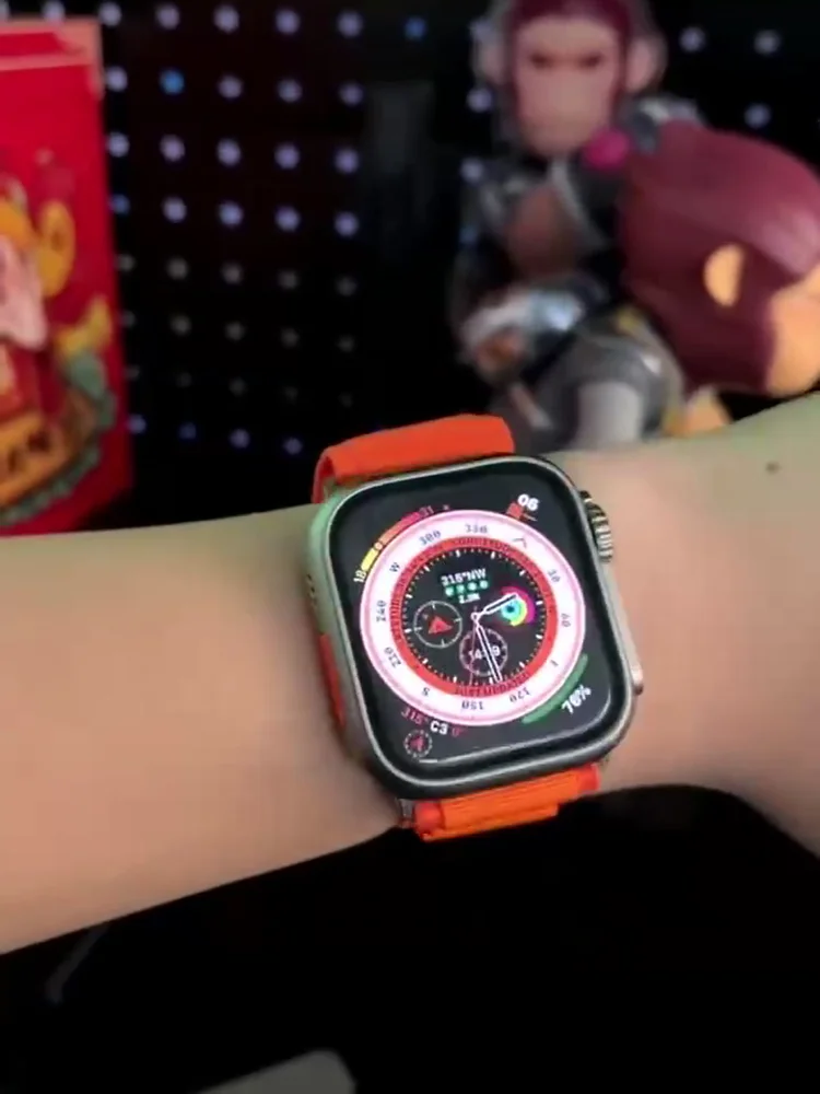 PC+Glass Case For Apple Watch Series 8 7 45mm Screen Protector Appearance Change to Ultra Frame Cover for iWatch 8 6 5 4 se 44mm