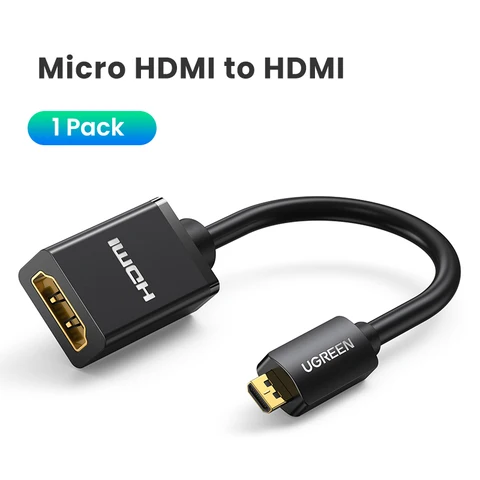 Адаптер Ugreen Micro HDMI HD4K Micro Mini HDMI штекер-HDMI гнездо кабельный конвертер для Raspberry Pi 4 GoPro HDMI Micro