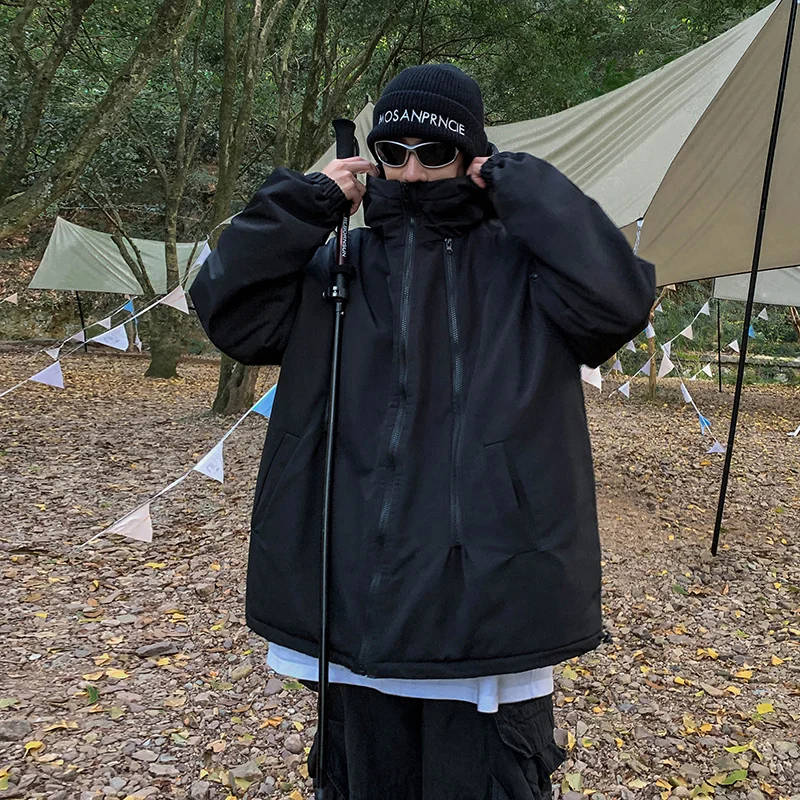 Winter Jacket Men Warm Fashion Casual Thicken Hooded Jacket Men Streetwear Korean Loose Thick Short Coat Mens Parker Clothes