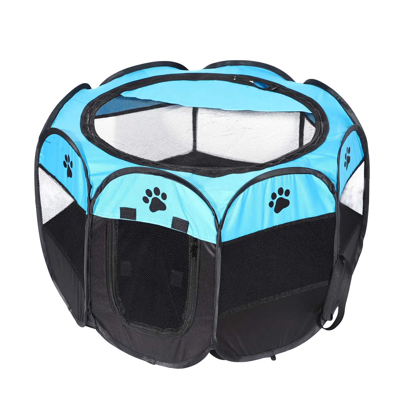 

Portable Folding Pet tent Dog House Cage Dog Cat Tent Playpen Puppy Kennel Easy Operation Octagon Fence B