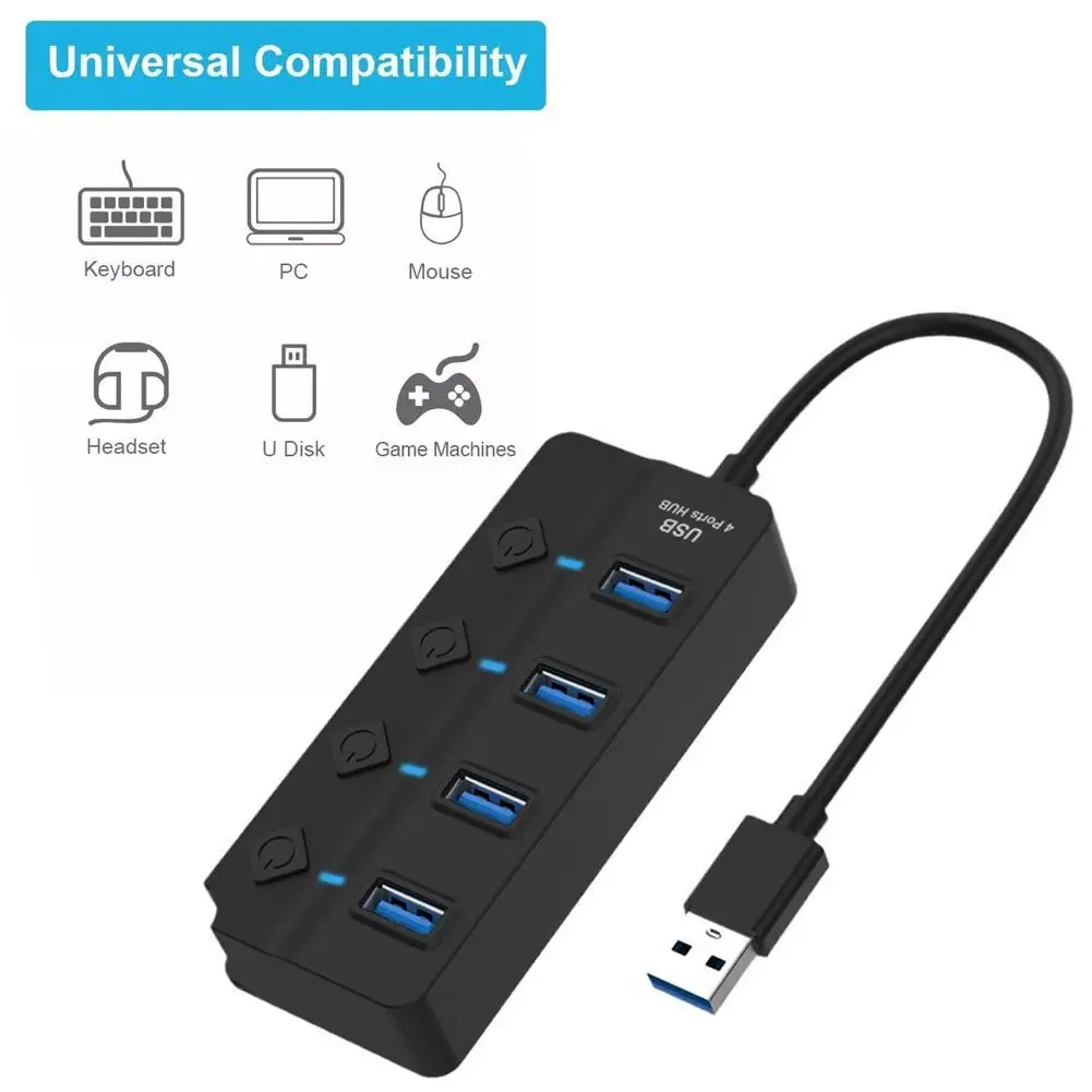 USB3.0 HUB 7-портовый разветвитель высокоскоростной для ноутбука компьютера