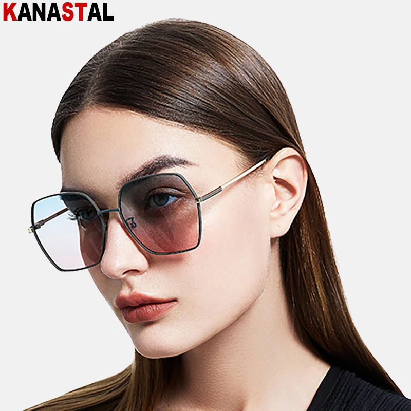 

Women's Polarized Sunglasses Metal Polygon Eyeglasses Frames Gradient Lens Sun Glasses Beach Outdoors Fishing Cycling Men Trend