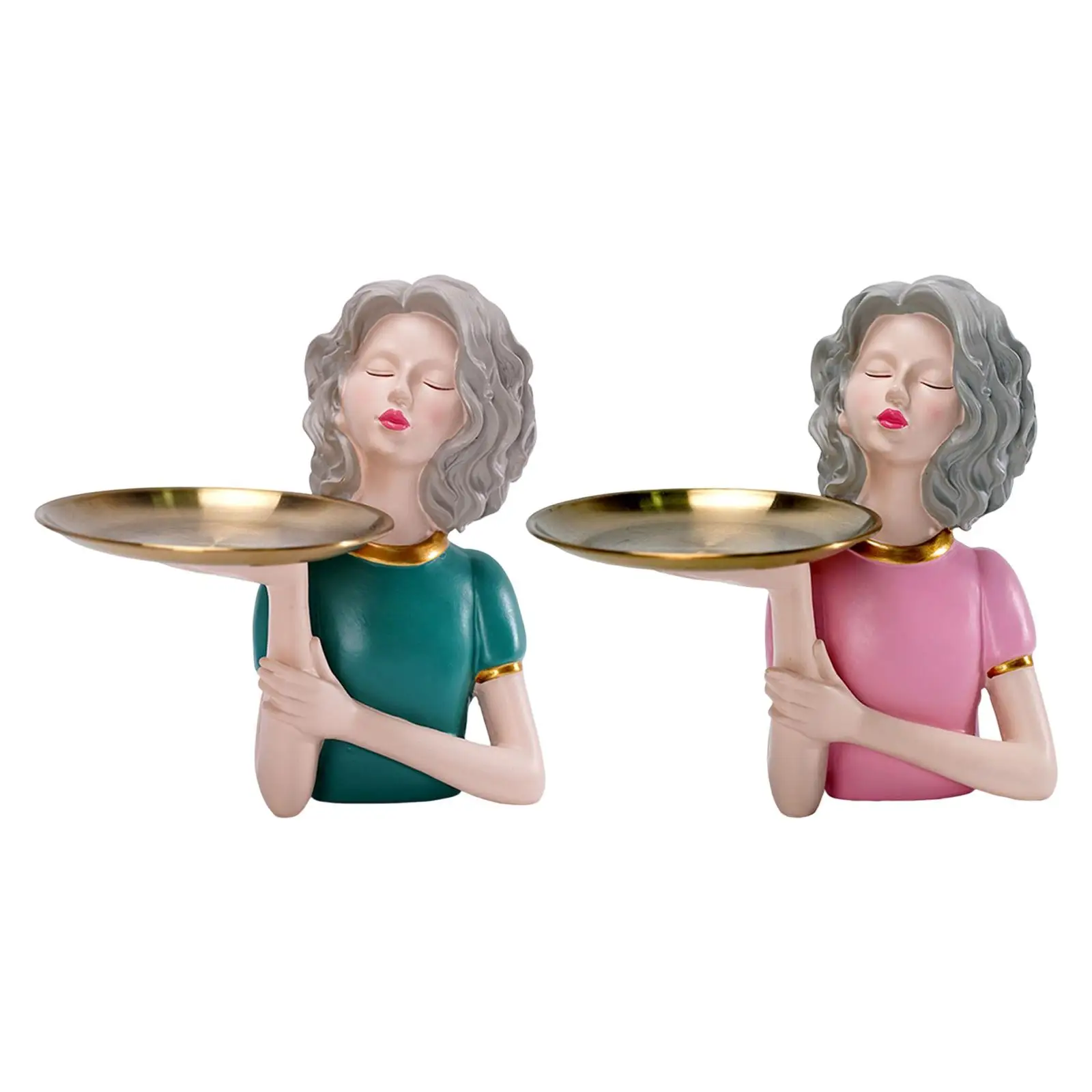 

Фигурка Девочки в скандинавском стиле, поднос для хранения, поделки, коллекционная декоративная статуя, поднос, держатель для столешницы, гостиной, дома