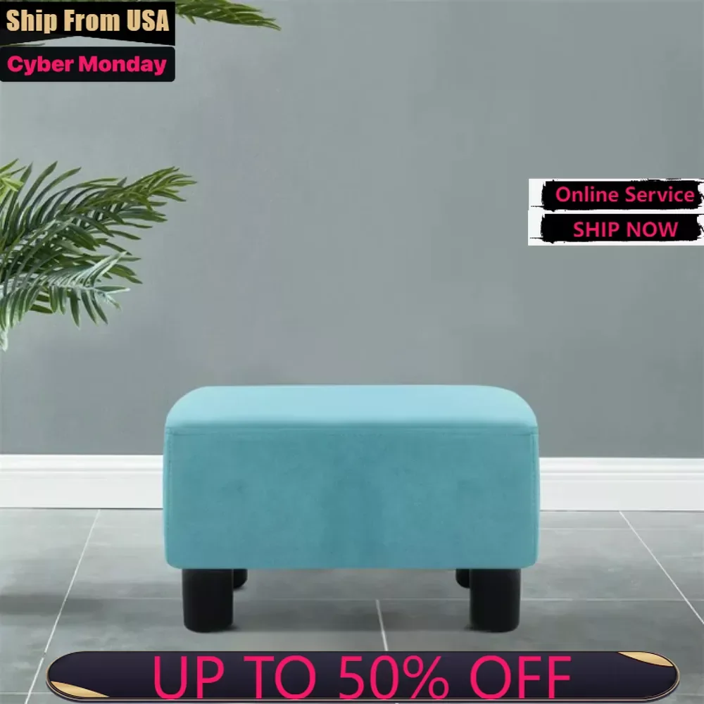 

16'' Wide Fabric Tufted Rectangle Standard Ottoman in Green