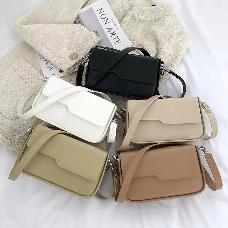 

Pure Color Shoulder Underarm Hobos Bag For Women Retro Solid Color Top-handle Handbags Design Fashion Armpit Bags Bolso