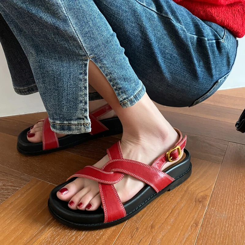 Женские туфли на платформе JOZHAMTA удобная летняя обувь толстом каблуке тканые