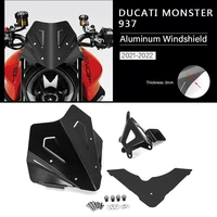 motorcycle accessories windscreen windshield aluminum wind shield deflector fit for ducati monster 937 plus 2021 2022